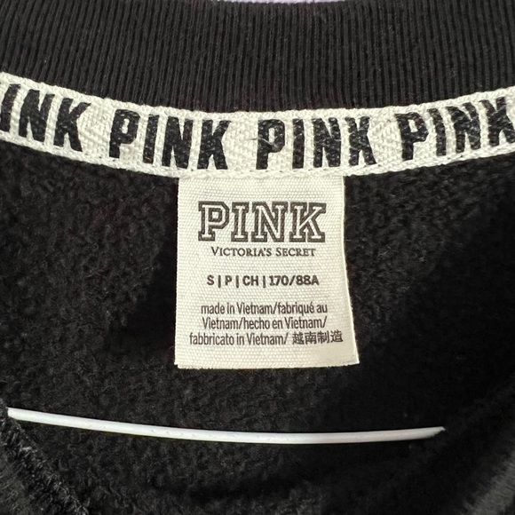 Small PINK Victoria’s Secret Black Crewneck - Picture 3 of 3